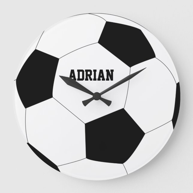 Soccer Ball Football Personalised Large Clock (Front)