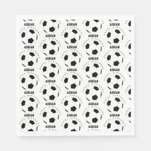 Soccer Ball Football Personalised Name Birthday Napkin