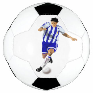 Soccer Ball Football Player Running with the Ball