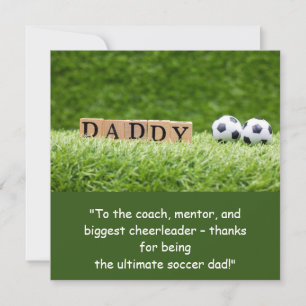 Soccer Ball for Dad on Father's Day Holiday Card