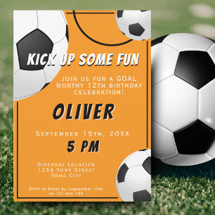 Soccer Ball Fun Sports Kids Birthday Invitation