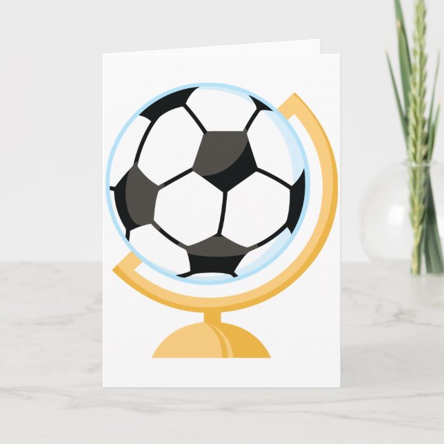 Soccer Ball Globe Greeting Cards (Front)
