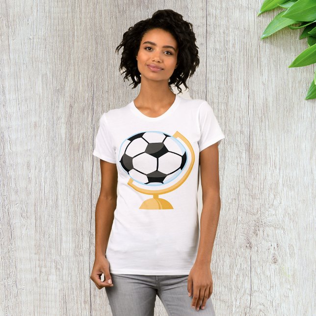 Soccer Ball Globe Womens T-Shirt (Creator Uploaded)