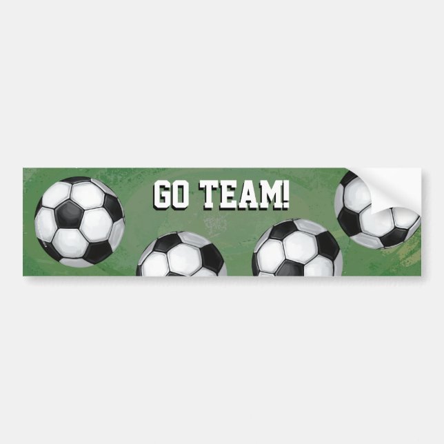 Soccer Ball, Go Team Bumper Sticker (Front)