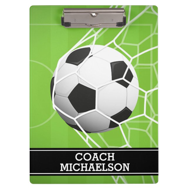 Soccer Ball GOAL for Coach, Team, Parent or Fan Clipboard (Front)