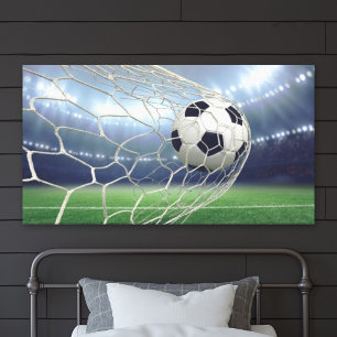 Soccer Ball Goal Net Stadium Action Canvas Print