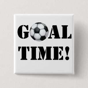 Soccer Ball, Goal Time! 15 Cm Square Badge