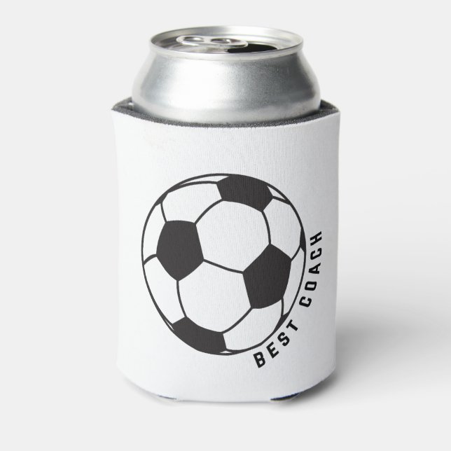 Soccer Ball Graphic Can Cooler - Soccer Coach Gift (Can Back)