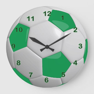Soccer Ball | Green Large Clock
