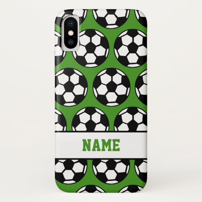 Soccer Ball Green Personalised iPhone 6 Case (Back)