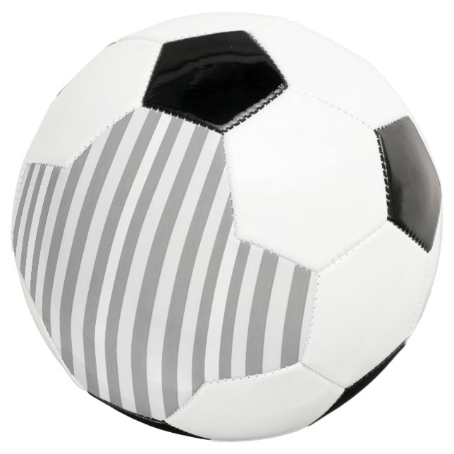 Soccer Ball Grey & White Stripe (Three Quarter)