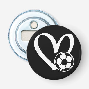Soccer Ball Heart Bottle Opener