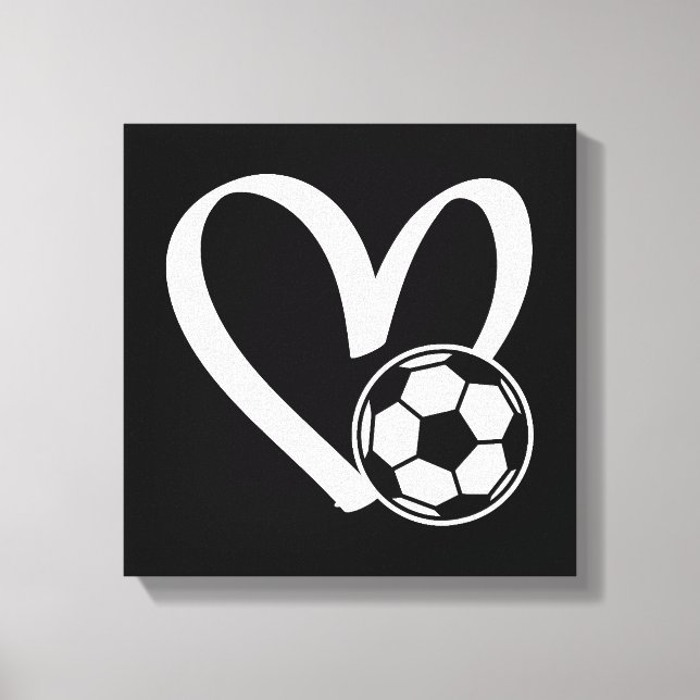 Soccer Ball Heart  Canvas Print (Front)
