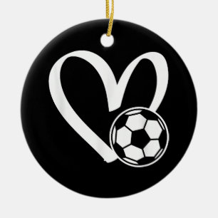 Soccer Ball Heart Ceramic Tree Decoration