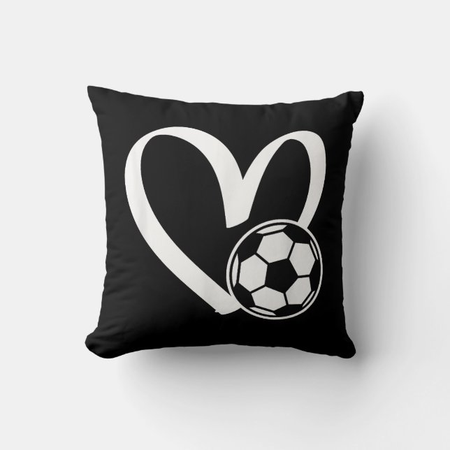 Soccer Ball Heart Cushion (Front)