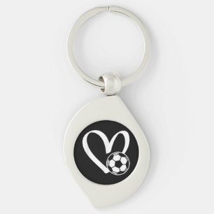 Soccer Ball Heart Key Ring