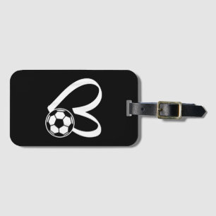 Soccer Ball Heart Luggage Tag