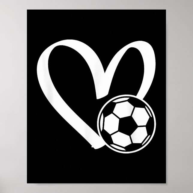 Soccer Ball Heart Poster (Front)