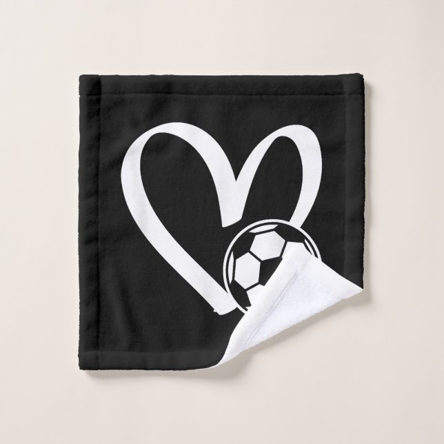 Soccer Ball Heart Wash Cloth (Wash Cloth)