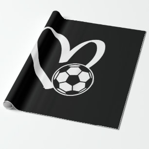 Soccer Ball Heart Wrapping Paper