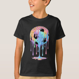 Soccer Ball Ice Cream Dripping Cute Soccer Drip Bo T-Shirt