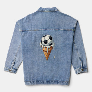 Soccer ball in an ice cream cone denim jacket