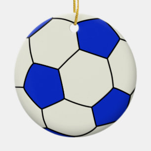 Soccer Ball in Blue Ceramic Tree Decoration