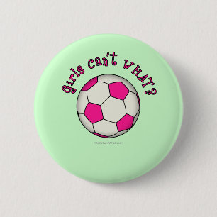 Soccer Ball in Pink 6 Cm Round Badge