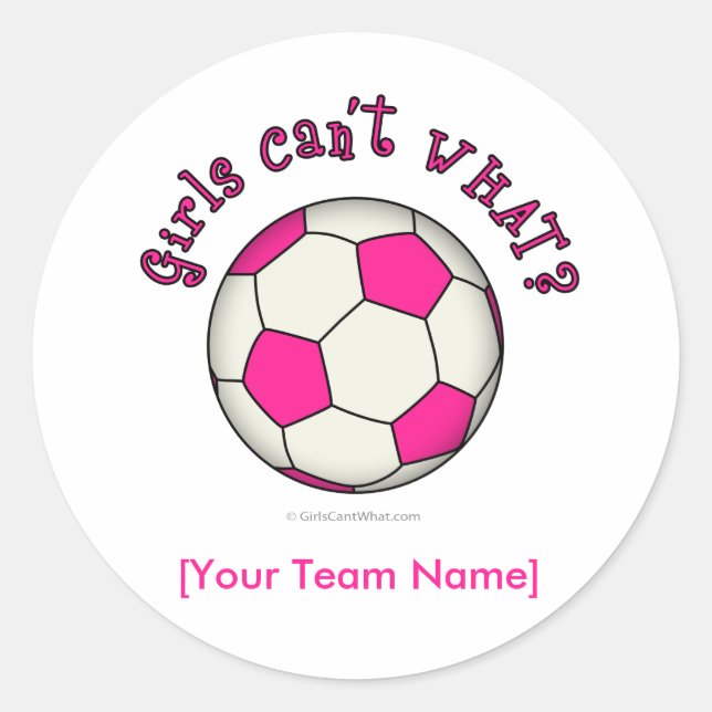 Soccer Ball in Pink Classic Round Sticker (Front)