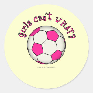 Soccer Ball in Pink Classic Round Sticker