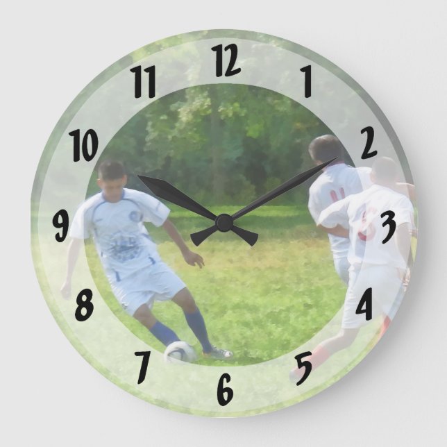 Soccer Ball in Play Large Clock (Front)