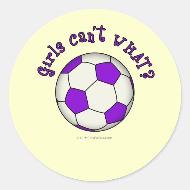 Soccer Ball in Purple Classic Round Sticker (Front)