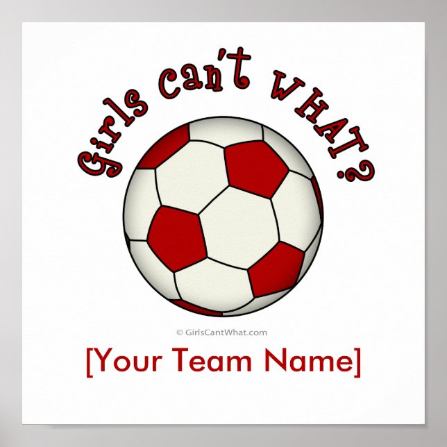 Soccer Ball in Red Poster (Front)
