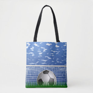 Soccer ball in the net, popular design, tote bag