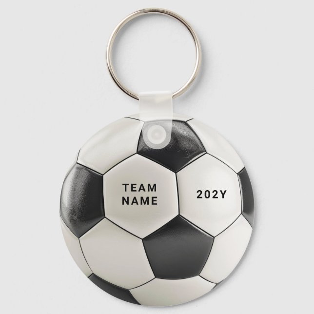 Soccer Ball Keychain | Personalized Team Name Year (Front)
