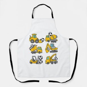 Soccer Ball Kids Football Construction Trucks Apron
