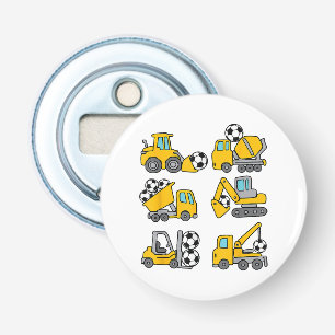 Soccer Ball Kids Football Construction Trucks Bottle Opener