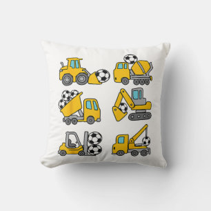 Soccer Ball Kids Football Construction Trucks Cushion