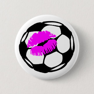 Soccer Ball (Kiss) 6 Cm Round Badge