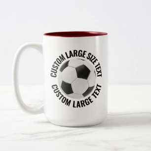 Soccer Ball & Large Text MAROON 15oz Custom Two-Tone Coffee Mug