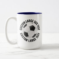 Soccer Ball & Large Text NAVY BLUE 15oz Custom