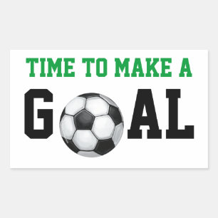 Soccer Ball, Make a Goal Rectangular Sticker