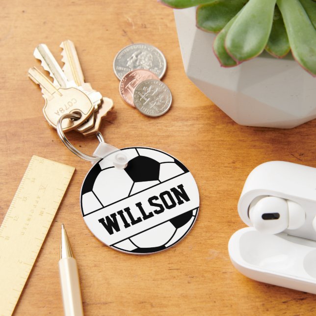 Soccer Ball Name Key Ring (Desk)