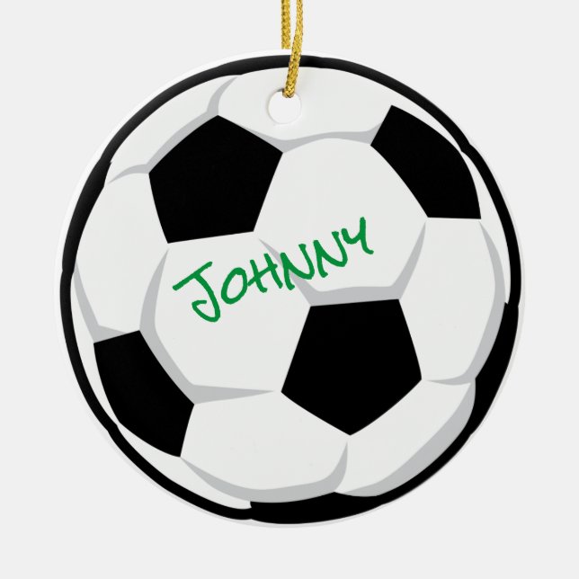 Soccer Ball NAME TEAM YEAR Personalised Ornament (Front)