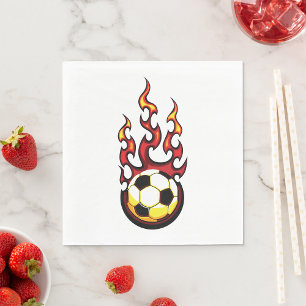 Soccer Ball On Fire Napkin