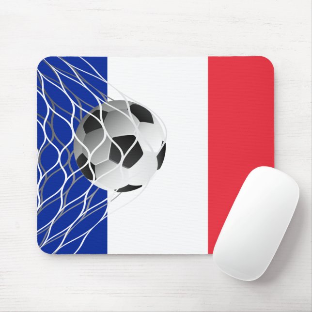 Soccer Ball On French Flag  Mouse Pad (With Mouse)