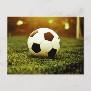 Soccer Ball on Grass Postcard