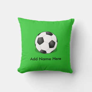 Soccer Ball On Green Background Cushion