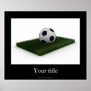 Soccer Ball on patch of lawn - Poster
