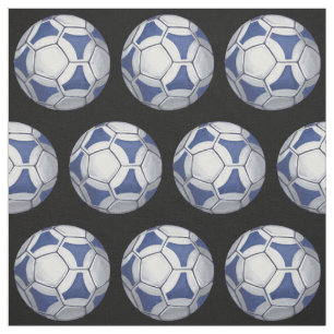 Soccer Ball Painted blue and white pattern Fabric